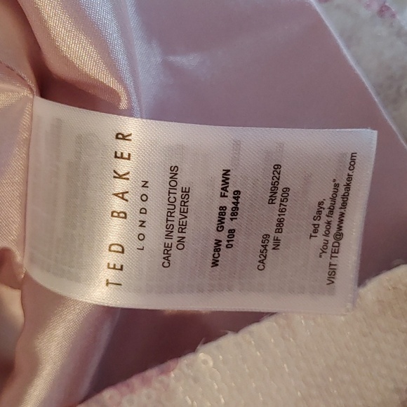 TED BAKER FAWN FLORAL IGUAZU SHORT SLEEVE SEQUIN TOP - Picture 13 of 13